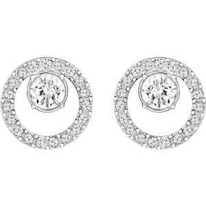 Swarovski Creativity Circle White Rhodium Plated Earrings - Default Title / Silver