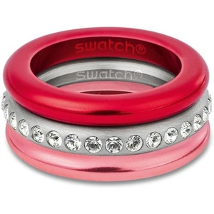 Ladies Swatch Bijoux Stainless Steel Merry Red Ring Size L