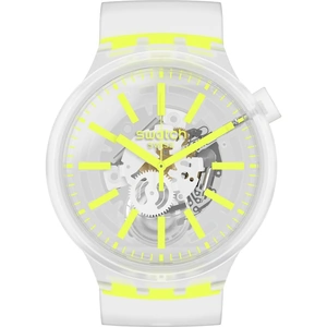 Swatch YellowInJelly Quartz Transparent Dial Silicone Strap Watch SO27E103