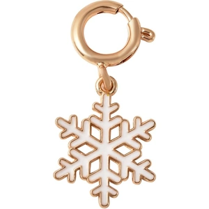 View product details for the Christmas Snow Flower Enamelled Charm in Yellow Gold Tone