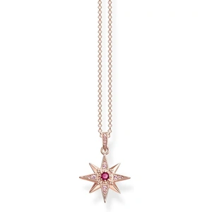 THOMAS SABO Rose Gold Plated Magic Stars Pink Zirconia Necklace KE1897-626-10-L45V