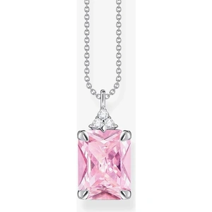 THOMAS SABO Silver & Pink Octagon Cut Cubic Zirconia Necklace KE2089-051-9-L45V