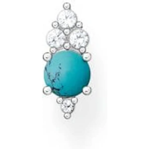 THOMAS SABO Sterling Silver Turquoise White Cubic Zirconia Single Stud Earring H2181-405-17