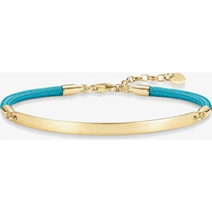 THOMAS SABO Gold Plated Love Bridge Blue Bracelet LBA0032-848-31-18cm