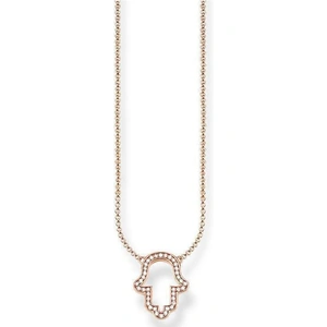 Thomas Sabo Glam And Soul Rose Gold Fatima's Hand Necklace 42cm D
