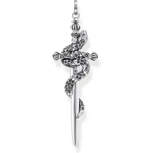 Thomas Sabo Sterling Silver Blackened Sword with Snake Pendant