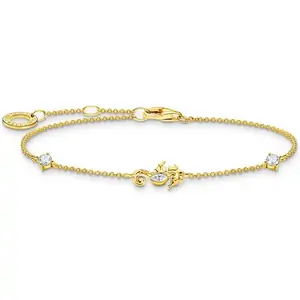Thomas Sabo Charm Club Yellow Gold Plated Sterling Silver Seahorse Bracelet