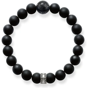 Thomas Sabo Rebel at Heart Obsidian Beaded Bracelet with Sterling Silver