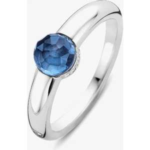 Ti Sento Silver Round Blue Crystal Ring 12112DB/56