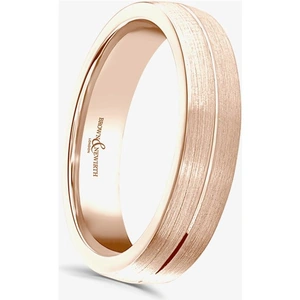 TJH Collection Brown & Newirth Saturn 18ct Rose Gold 5mm Band Ring FB1108 5.0 18CP U