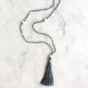 TRIBE + FABLE Cloud Pearl Tassel Necklace