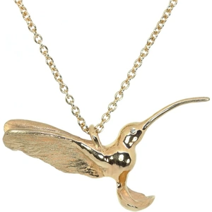 Tsu-Lin, London Rose Gold Gilded Hummingbird Pendant with Diamond