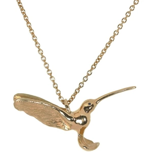 Tsu-Lin, London 9kt Rose Gold Gilded Hummingbird Pendant with Sapphire
