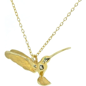 Tsu-Lin, London Yellow Gold Plated Hummingbird Pendant with Emerald