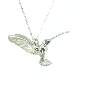 Tsu-Lin, London Sterling Silver Hummingbird Pendant with Sapphire