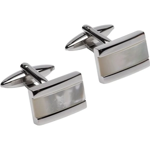 Unique & Co. Stainless Steel Cufflinks with MOP Inlay