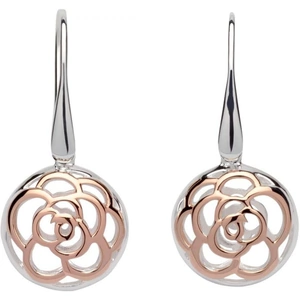 Ladies Unique & Co Sterling Silver Flower Drop Earrings