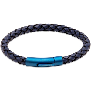 Unique & Co. Navy Leather Bracelet with Blue IP Plated Steel Clasp