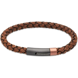 Unique & Co. Dark Brown Leather Bracelet with Brown/ Gunmetal Plated Clasp