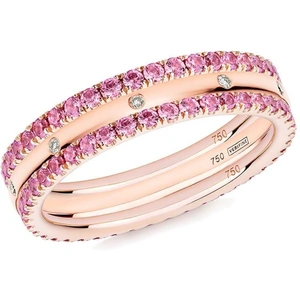 Verifine London 18kt Rose Gold & Pink Sapphire XV 3 Eternity Ring - UK L - US 5.75 - EU 51.2