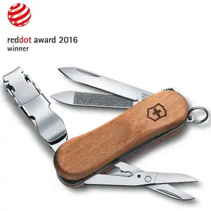 Victorinox Swiss Army Small Pocket Knife Nail Clip Wood 580 Walnut