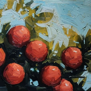 Vivek.contemporary Orange Tree Oil Painting