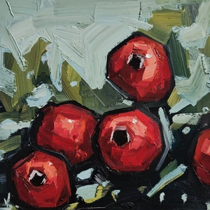 Vivek.contemporary Pomegranate Tree Oil Painting