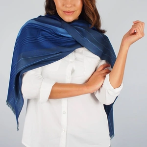 Vivessi Silk and Wool Midnight Blue Scarf