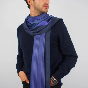 Vivessi Silk and Wool Indigo Scarf