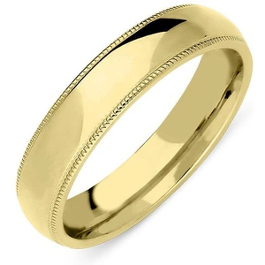18ct Yellow Gold 5mm Rope Edged Wedding Ring