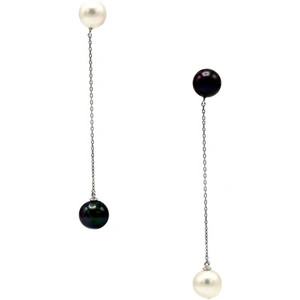 Zeina Nassar Jewelry 18kt White Gold Black & White Pearl Earrings